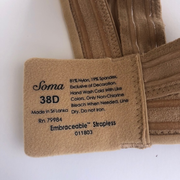 Soma Womens Bra 38D Embraceable Strapless Multiway - Picture 5 of 8
